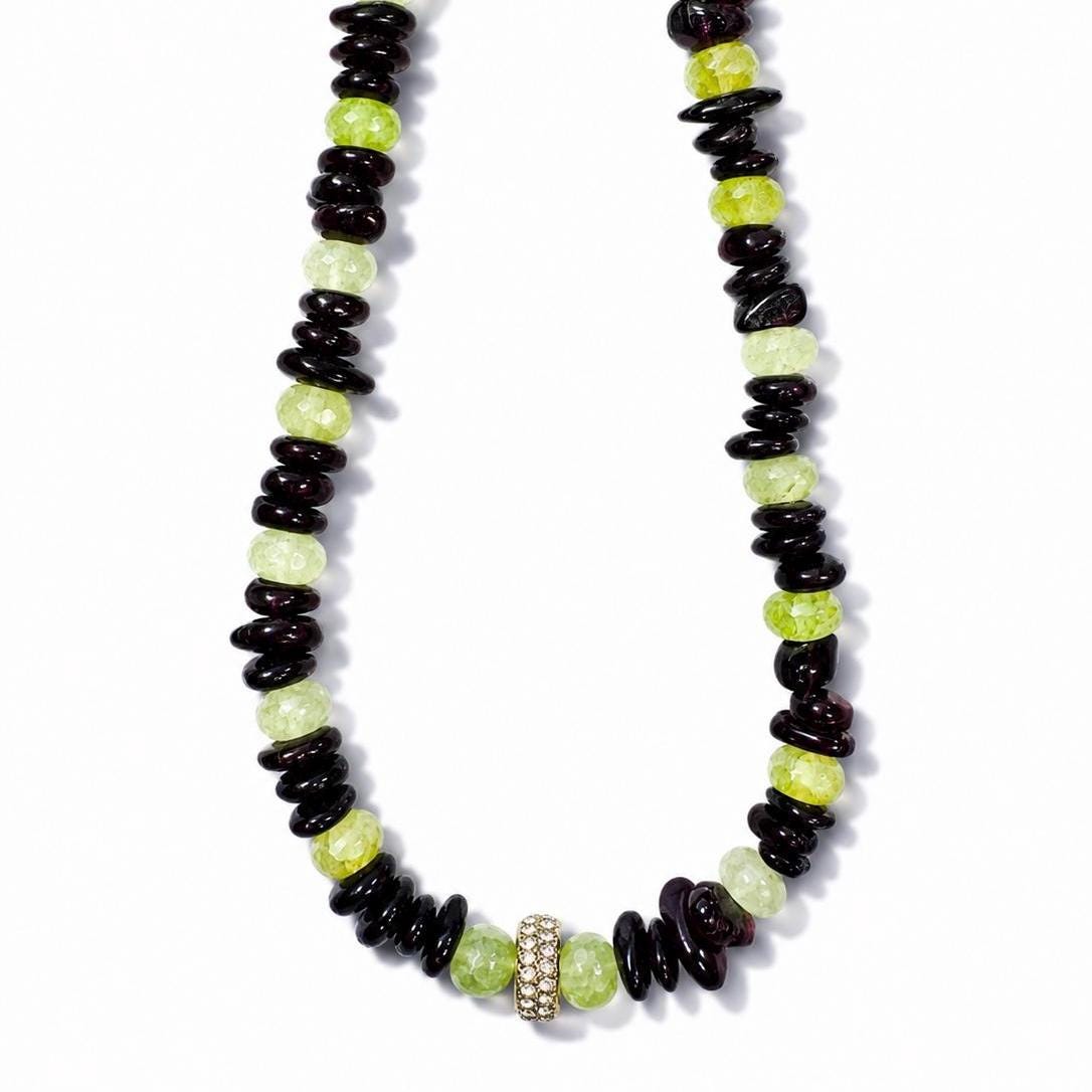 Hand-strung Garnet Jade Necklace
